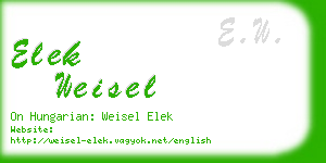 elek weisel business card